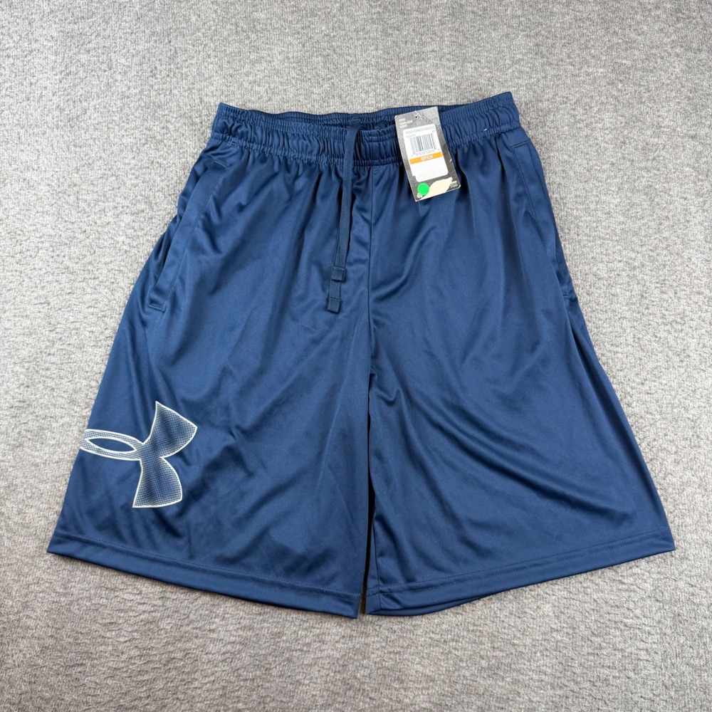 Under Armour Athletic Shorts Men's Small Navy Blue Loose Fit Drawstring 1306443